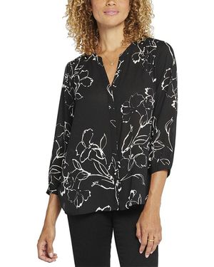 NYDJ Pintuck Blouse - Black