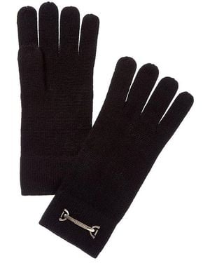 Bruno Magli Horsebit Knit Cashmere Gloves - Black