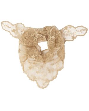 Saachi Embroidered Lace Bandana - White