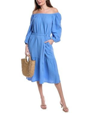 Tommy Bahama Coral Isle Off-The-Shoulder Midi Dress - Blue