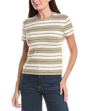 FRAME Frame The Linen-Blend Striped Baby T-Shirt - White