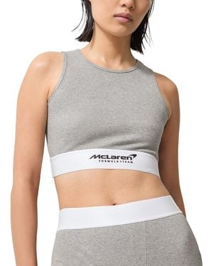 Reiss Cloud Ribbed Cropped Vest - Gray