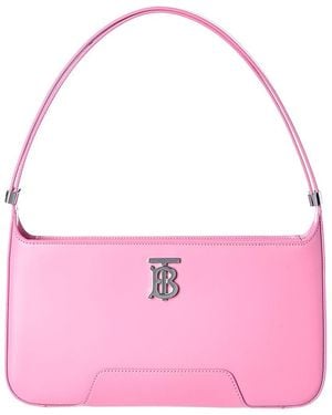 Burberry Tb Leather Shoulder Bag - Pink