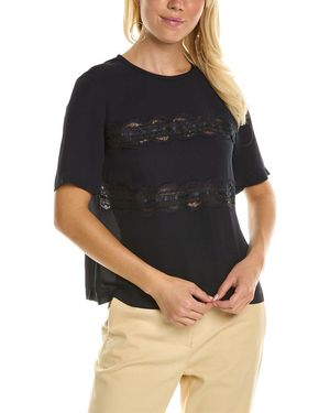 Rebecca Taylor Lace Silk T-shirt - Black