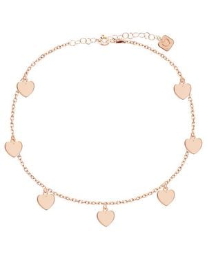Gabi Rielle 18K Over Shimmering Hearts Anklet - White