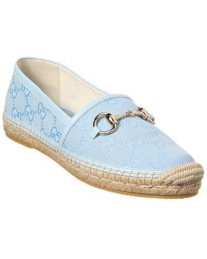 Gucci Horsebit Canvas Espadrille - Blue