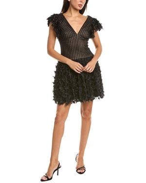 Tadashi Shoji Minx Flower Embellished Mini Dress - Black