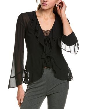 BCBGMAXAZRIA Ruffle Blouse - Black