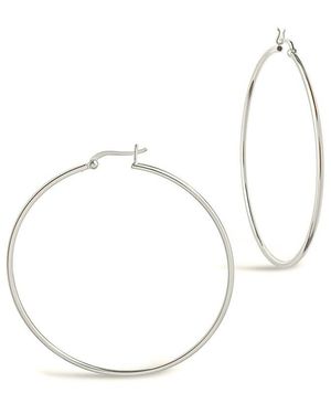 Sterling Forever Silver Hoops - White