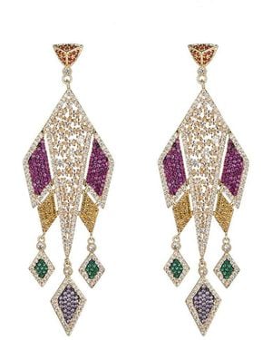 Eye Candy LA Cz Julia Rocket Ship Drop Earrings - Metallic
