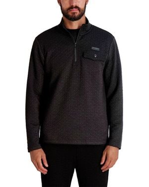 Karl Lagerfeld Quilted 1/4-Zip Pullover - Black