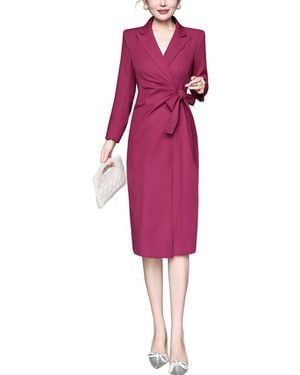 BURRYCO Solid Midi Dress - Red