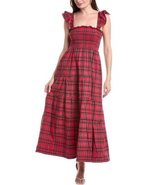 Sail To Sable Smocked Maxi Dress - Red