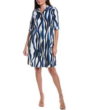 Joseph Ribkoff Front Pleat Polo Dress - Blue
