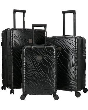 Roberto Cavalli Molded Zebra 3Pc Expandable Luggage Set - Black