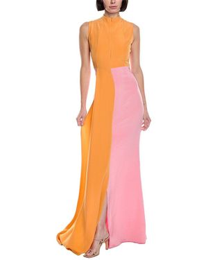 Akris Sleeveless Silk Maxi Dress - Orange
