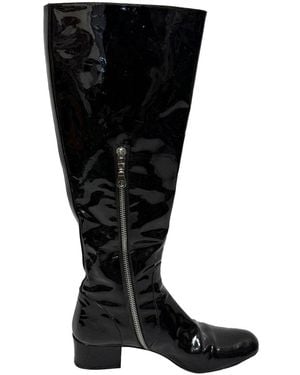 Saint Laurent Leather Babies 40 Knee High Boot (Authentic Pre-Loved) - Black
