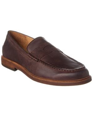 Warfield & Grand Apron Toe Leather Loafer - Brown