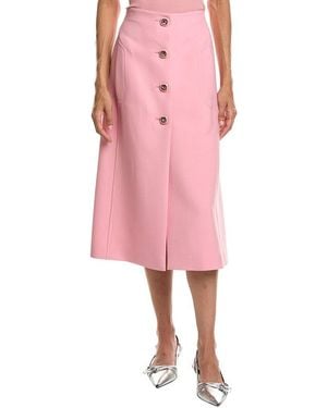 Prada Wool Midi Skirt - Pink