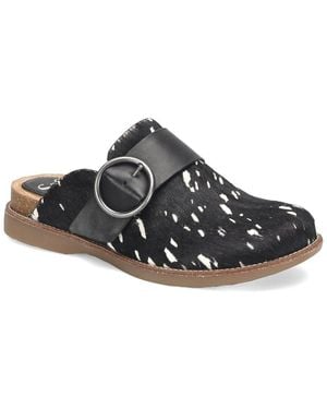 Söfft Billie Printed Haircalf Mule - Black