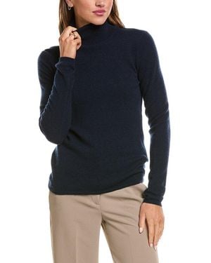 InCashmere Basic Turtleneck 100% Cashmere Jumper - Blue