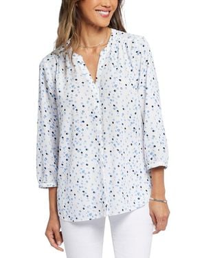 NYDJ Petite Petite Pintuck Blouse - Blue