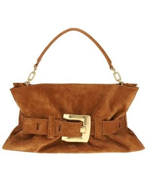 Balmain Anthem Leather Shoulder Bag - Brown