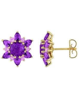 Rina Limor 4.90 Ct. Tw. Amethyst, Rose De France Stud Earrings - Purple