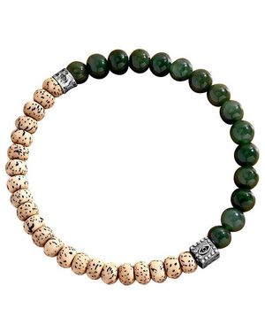 Karma and Luck Jade/ Bodhi Seed Bead Stretch Bracelet - Black