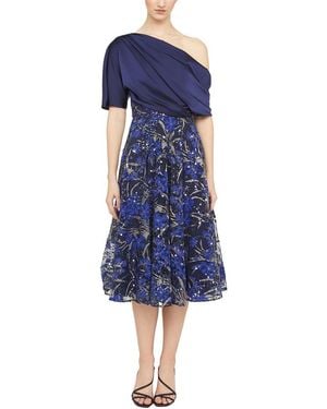 THEIA Emory Tea Length Dress - Blue