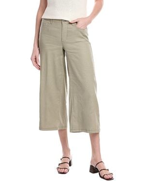 NYDJ Petite Cropped Wide Leg Linen-blend Pant - Natural