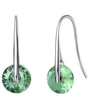 Rachel Glauber Rhodium Plated Cz Earrings - Green