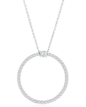 Jewels by Viomo 14K 1.36 Ct. Tw. Diamond Circle Pendant - Metallic