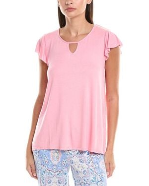 Ellen Tracy 2Pc Top & Short Pyjama Set - Pink