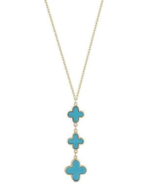 Ember Fine Jewelry 14K Clover Necklace - Metallic