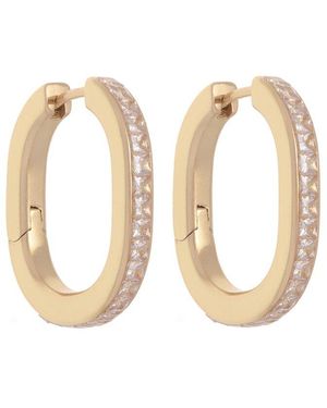 Reiss Mia Cz Modern Crystal Hoop Earrings - White