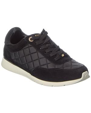 Dune Everglow Leather Trainer - Black