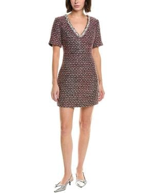 MILLY Nyah Tweed Midi Dress - Red