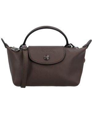 Longchamp Le Pliage Xtra Xs Leather Pouch - Brown