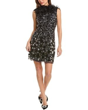 Alberta Ferretti Mirror Embellished Shift Dress - Black