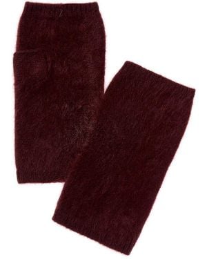 Amicale Cashmere Brushed Cashmere Armwarmers - Red