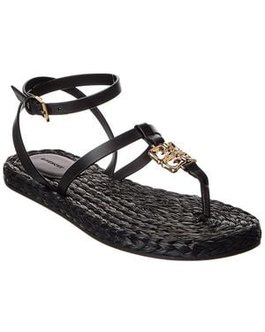 Givenchy 4G Liquid Leather Sandal - Black