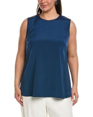 Lafayette 148 New York Sleeveless Adela Silk-Blend Blouse - Blue