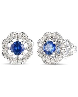 Le Vian Inspiration Celestial 14K 0.67 Ct. Tw. Diamond & Sapphire Stud Earrings - Blue