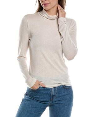 James Perse Turtleneck Cashmere-Blend T-Shirt - White