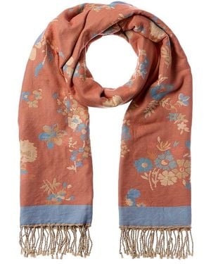 Saachi Fiore Pastel Reversible Scarf - Orange