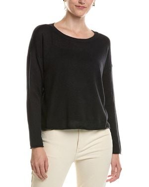 Eileen Fisher Crew Neck Linen-Blend Sweater - Black