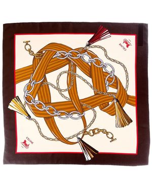 Celine Silk Scarf - Brown