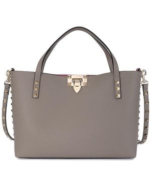 Tiffany & Fred Paris Studded Leather Tote - Grey