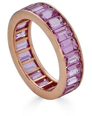 Diana M. Jewels Fine Jewelry 18K Rose 5.81 Ct. Tw. Cut Sapphire Eternity Ring - Pink